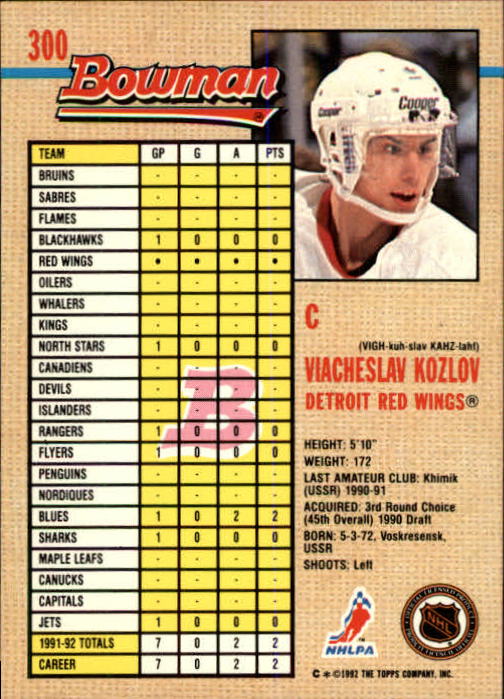 A8982- 1992-93 Bowman Hockey #s 250-442 +Rookies -You Pick- 15+ FREE US SHIP - Picture 99 of 373