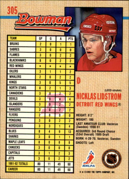 A8982- 1992-93 Bowman Hockey #s 250-442 +Rookies -You Pick- 15+ FREE US SHIP - Picture 107 of 373