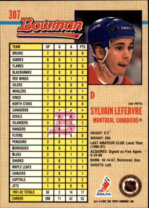 A8982- 1992-93 Bowman Hockey #s 250-442 +Rookies -You Pick- 15+ FREE US SHIP - Picture 111 of 373