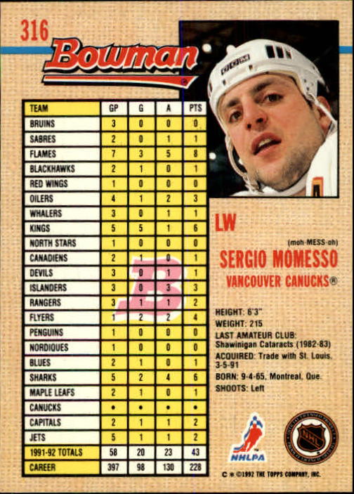 A8982- 1992-93 Bowman Hockey #s 250-442 +Rookies -You Pick- 15+ FREE US SHIP - Picture 129 of 373
