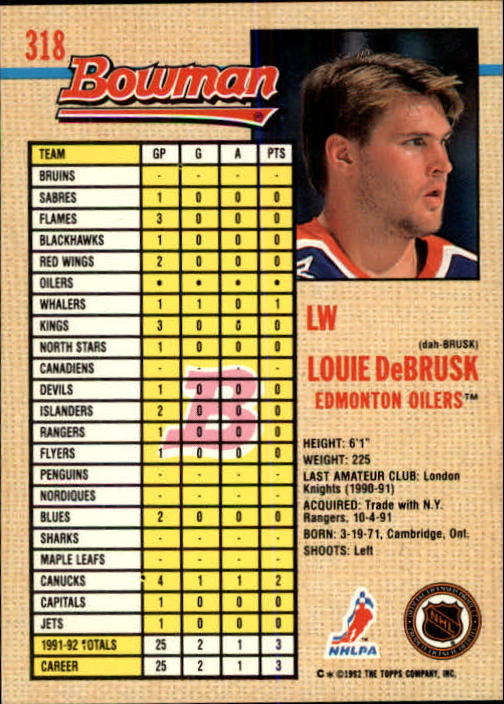 A8982- 1992-93 Bowman Hockey #s 250-442 +Rookies -You Pick- 15+ FREE US SHIP - Picture 133 of 373