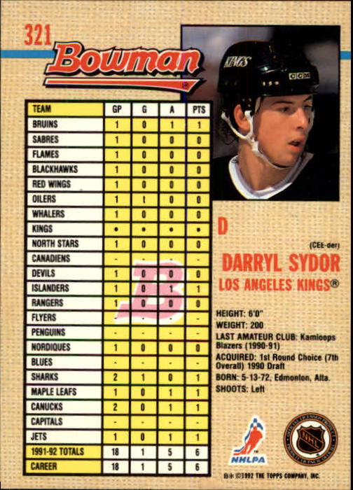 A8982- 1992-93 Bowman Hockey #s 250-442 +Rookies -You Pick- 15+ FREE US SHIP - Picture 139 of 373