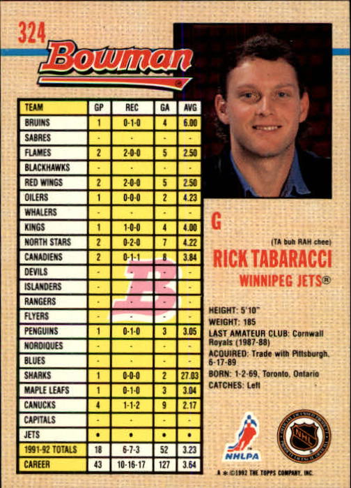 A8982- 1992-93 Bowman Hockey #s 250-442 +Rookies -You Pick- 15+ FREE US SHIP - Picture 145 of 373
