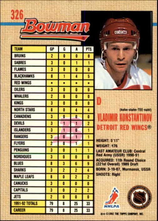A8982- 1992-93 Bowman Hockey #s 250-442 +Rookies -You Pick- 15+ FREE US SHIP - Picture 149 of 373