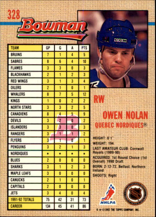 A8982- 1992-93 Bowman Hockey #s 250-442 +Rookies -You Pick- 15+ FREE US SHIP - Picture 153 of 373