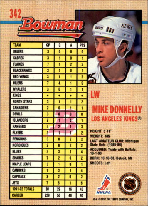 A8982- 1992-93 Bowman Hockey #s 250-442 +Rookies -You Pick- 15+ FREE US SHIP - Picture 181 of 373