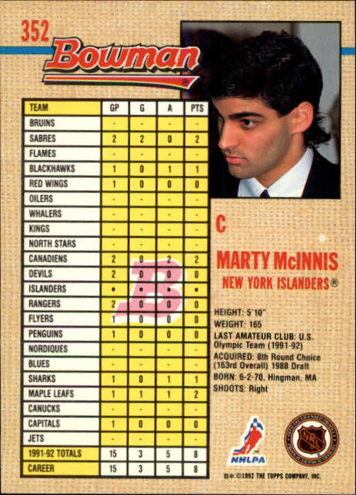 A8982- 1992-93 Bowman Hockey #s 250-442 +Rookies -You Pick- 15+ FREE US SHIP - Picture 201 of 373