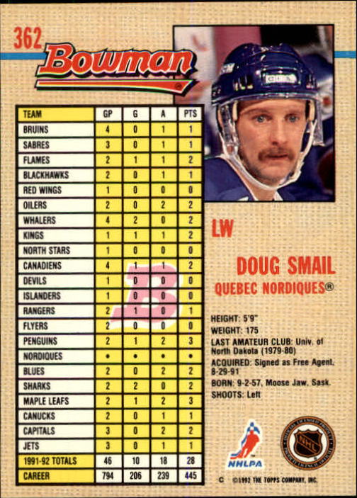 A8982- 1992-93 Bowman Hockey #s 250-442 +Rookies -You Pick- 15+ FREE US SHIP - Picture 221 of 373