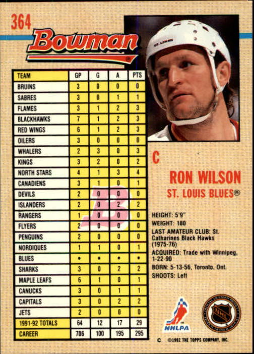 A8982- 1992-93 Bowman Hockey #s 250-442 +Rookies -You Pick- 15+ FREE US SHIP - Picture 225 of 373