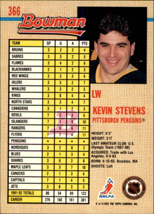 A8982- 1992-93 Bowman Hockey #s 250-442 +Rookies -You Pick- 15+ FREE US SHIP - Picture 229 of 373