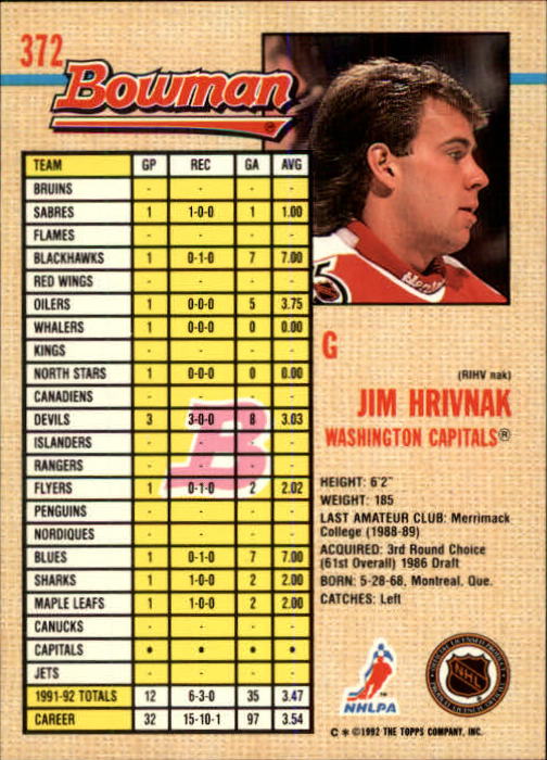 A8982- 1992-93 Bowman Hockey #s 250-442 +Rookies -You Pick- 15+ FREE US SHIP - Picture 241 of 373