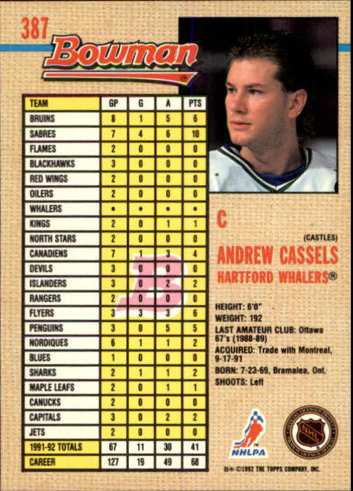 A8982- 1992-93 Bowman Hockey #s 250-442 +Rookies -You Pick- 15+ FREE US SHIP - Picture 271 of 373