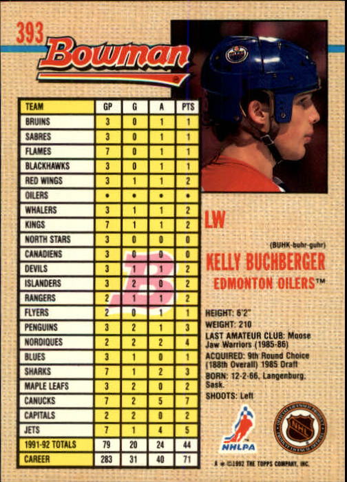 A8982- 1992-93 Bowman Hockey #s 250-442 +Rookies -You Pick- 15+ FREE US SHIP - Picture 283 of 373