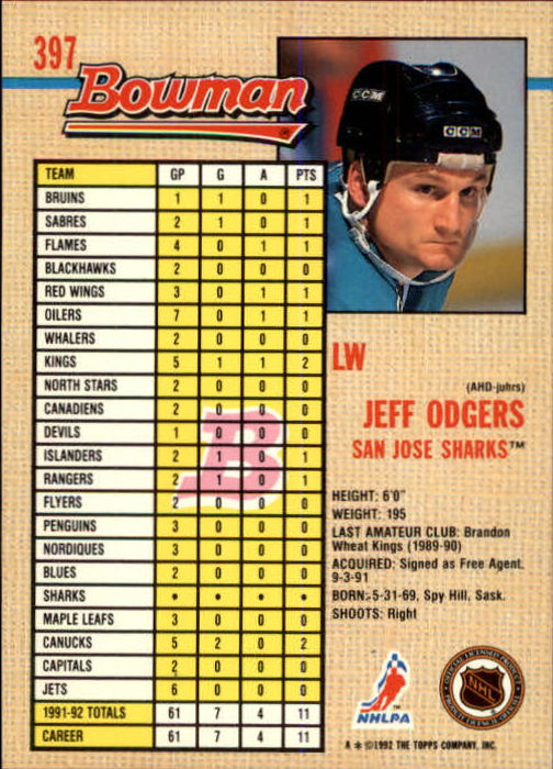 A8982- 1992-93 Bowman Hockey #s 250-442 +Rookies -You Pick- 15+ FREE US SHIP - Picture 291 of 373