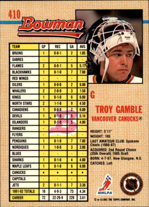 A8982- 1992-93 Bowman Hockey #s 250-442 +Rookies -You Pick- 15+ FREE US SHIP - Picture 313 of 373