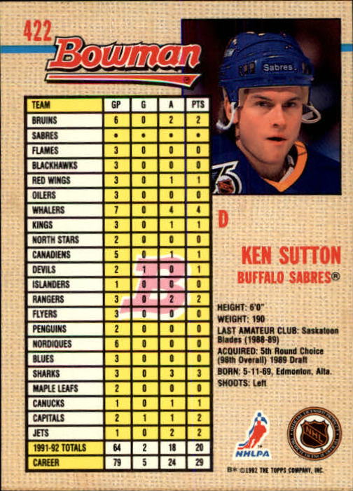 A8982- 1992-93 Bowman Hockey #s 250-442 +Rookies -You Pick- 15+ FREE US SHIP - Picture 333 of 373