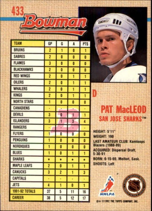 A8982- 1992-93 Bowman Hockey #s 250-442 +Rookies -You Pick- 15+ FREE US SHIP - Picture 355 of 373