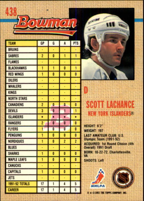 A8982- 1992-93 Bowman Hockey #s 250-442 +Rookies -You Pick- 15+ FREE US SHIP - Picture 365 of 373