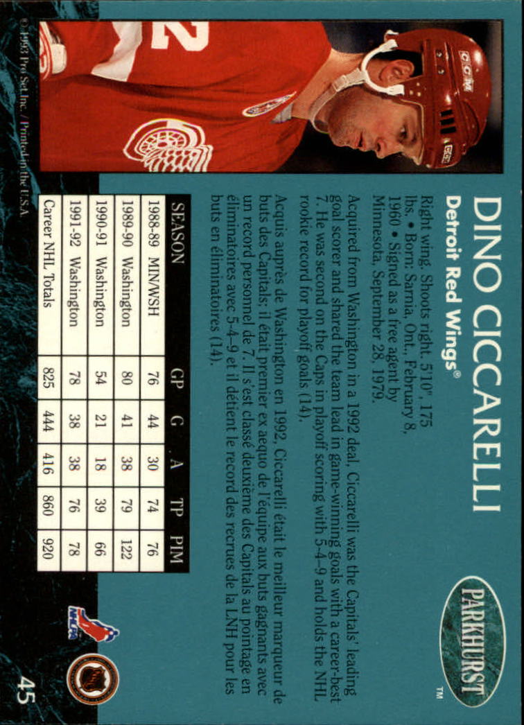 A3975- 1992-93 Parkhurst Hk Cards 1-250 +Rookies -You Pick- 15+ FREE US SHIP - Picture 86 of 454