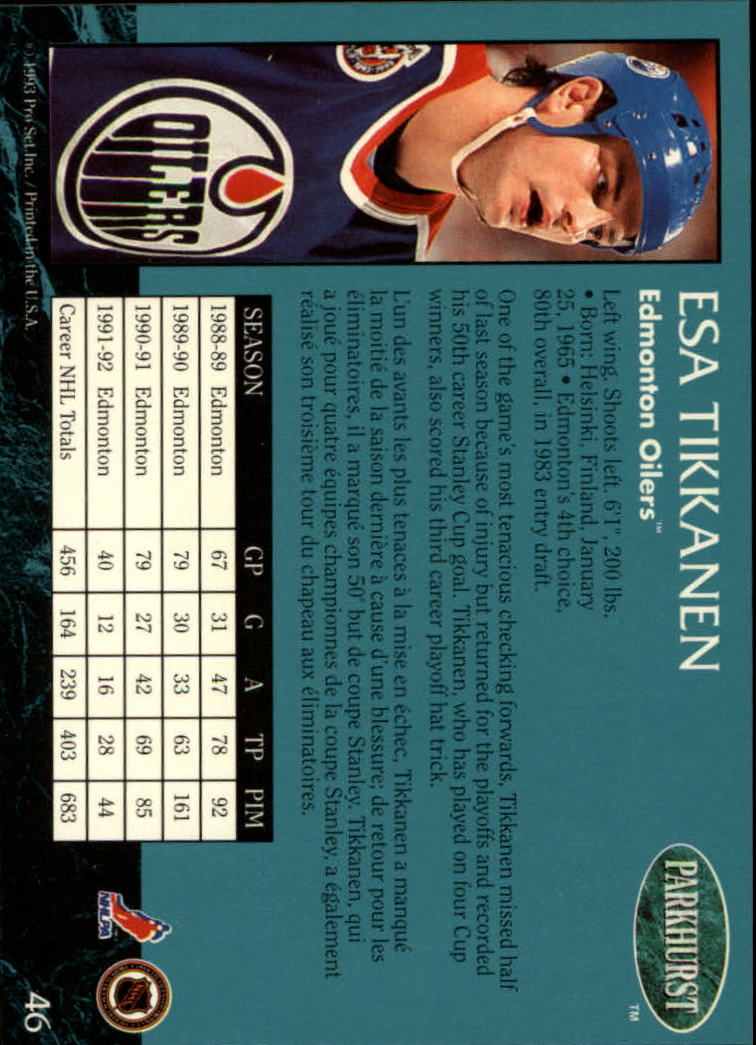A3975- 1992-93 Parkhurst Hk Cards 1-250 +Rookies -You Pick- 15+ FREE US SHIP - Picture 88 of 454