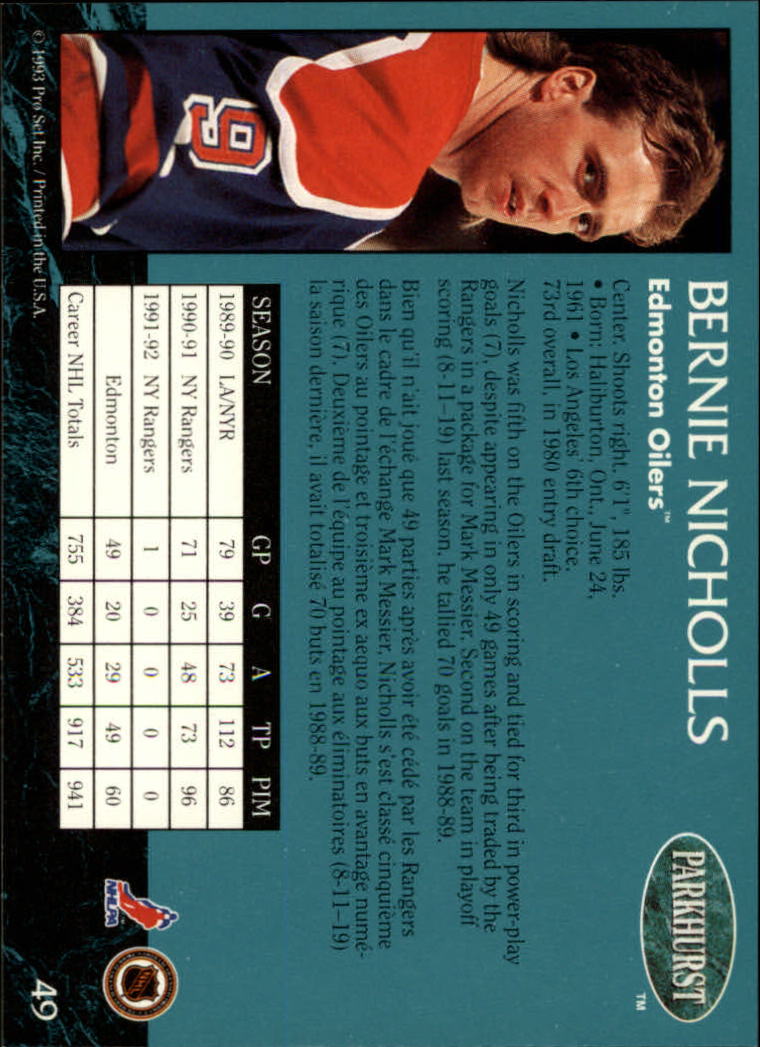 A3975- 1992-93 Parkhurst Hk Cards 1-250 +Rookies -You Pick- 15+ FREE US SHIP - Picture 94 of 454