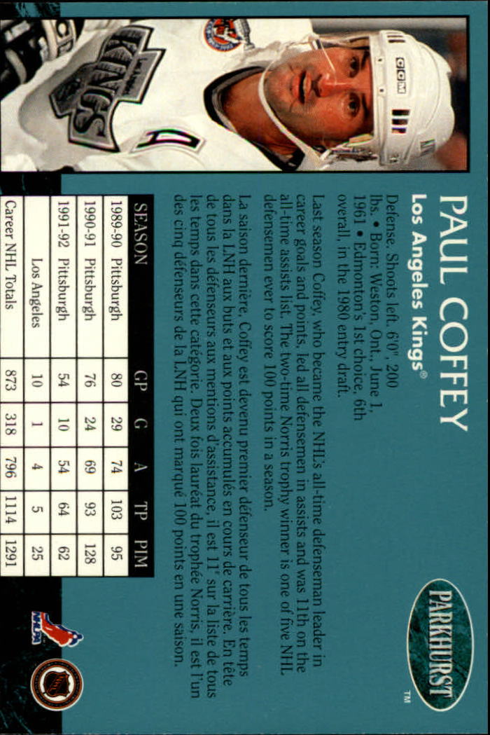 A3975- 1992-93 Parkhurst Hk Cards 1-250 +Rookies -You Pick- 15+ FREE US SHIP - Picture 120 of 454