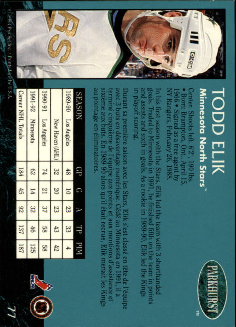 A3975- 1992-93 Parkhurst Hk Cards 1-250 +Rookies -You Pick- 15+ FREE US SHIP - Picture 146 of 454