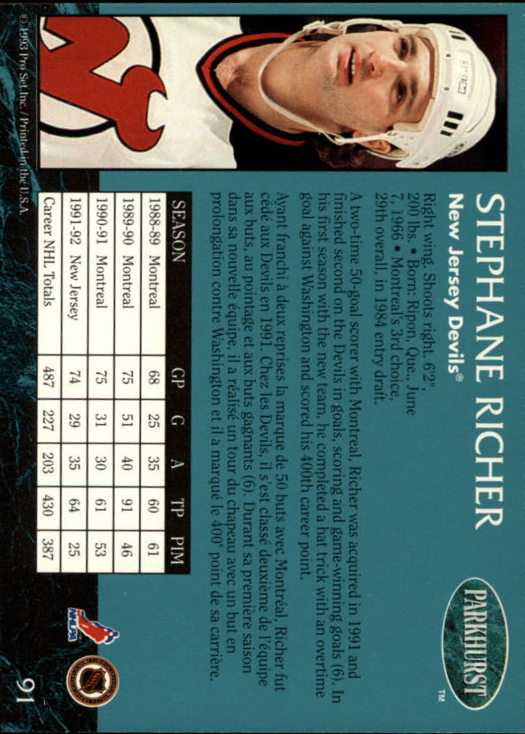 A3975- 1992-93 Parkhurst Hk Cards 1-250 +Rookies -You Pick- 15+ FREE US SHIP - Picture 172 of 454