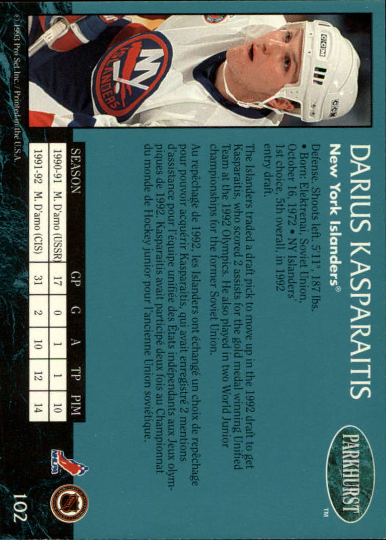 A3975- 1992-93 Parkhurst Hk Cards 1-250 +Rookies -You Pick- 15+ FREE US SHIP - Picture 190 of 454