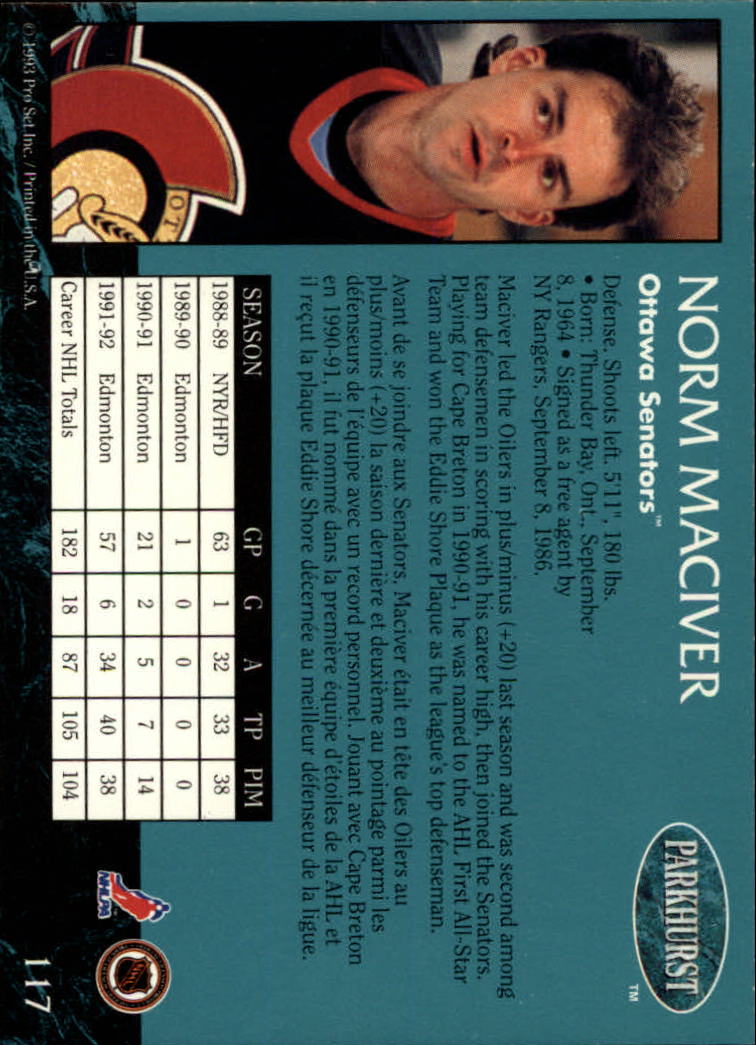 A3975- 1992-93 Parkhurst Hk Cards 1-250 +Rookies -You Pick- 15+ FREE US SHIP - Picture 215 of 454