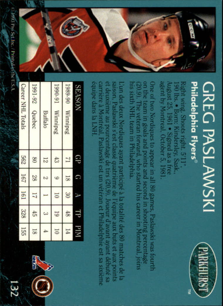 A3975- 1992-93 Parkhurst Hk Cards 1-250 +Rookies -You Pick- 15+ FREE US SHIP - Picture 245 of 454