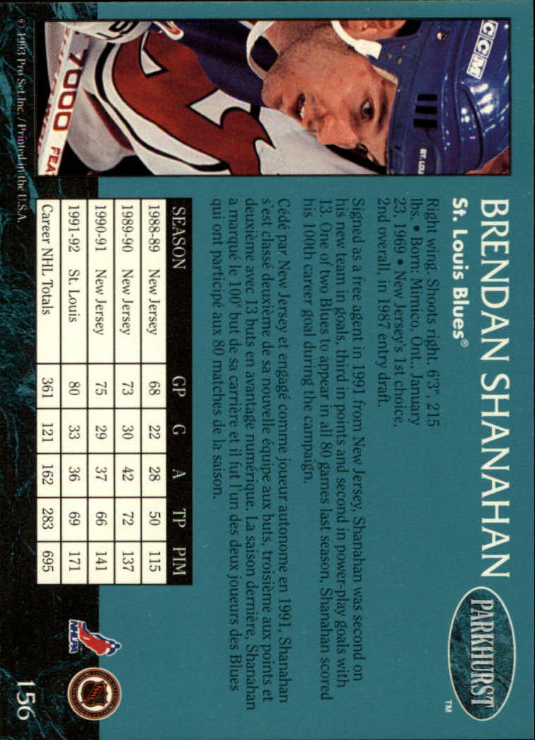 A3975- 1992-93 Parkhurst Hk Cards 1-250 +Rookies -You Pick- 15+ FREE US SHIP - Picture 288 of 454
