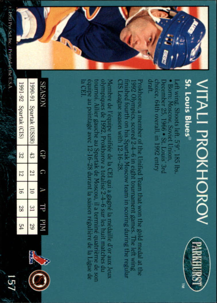 A3975- 1992-93 Parkhurst Hk Cards 1-250 +Rookies -You Pick- 15+ FREE US SHIP - Picture 290 of 454