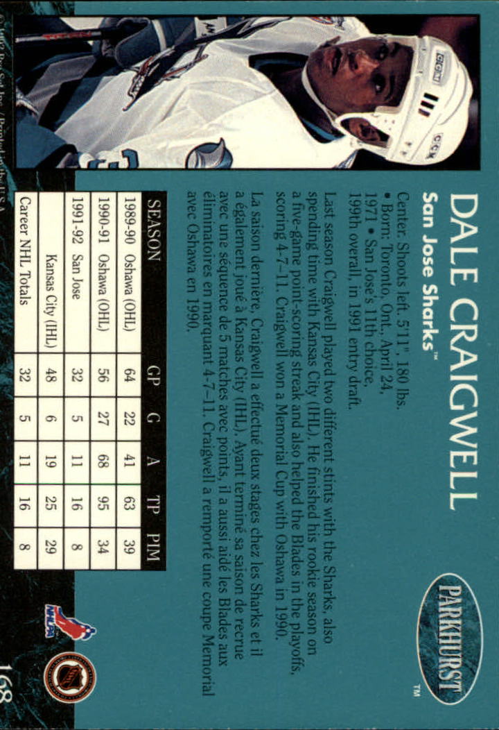 A3975- 1992-93 Parkhurst Hk Cards 1-250 +Rookies -You Pick- 15+ FREE US SHIP - Picture 310 of 454