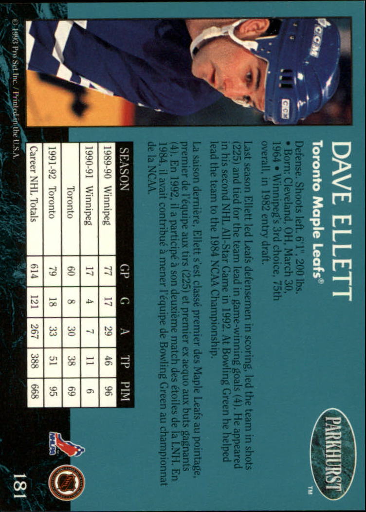 A3975- 1992-93 Parkhurst Hk Cards 1-250 +Rookies -You Pick- 15+ FREE US SHIP - Picture 336 of 454