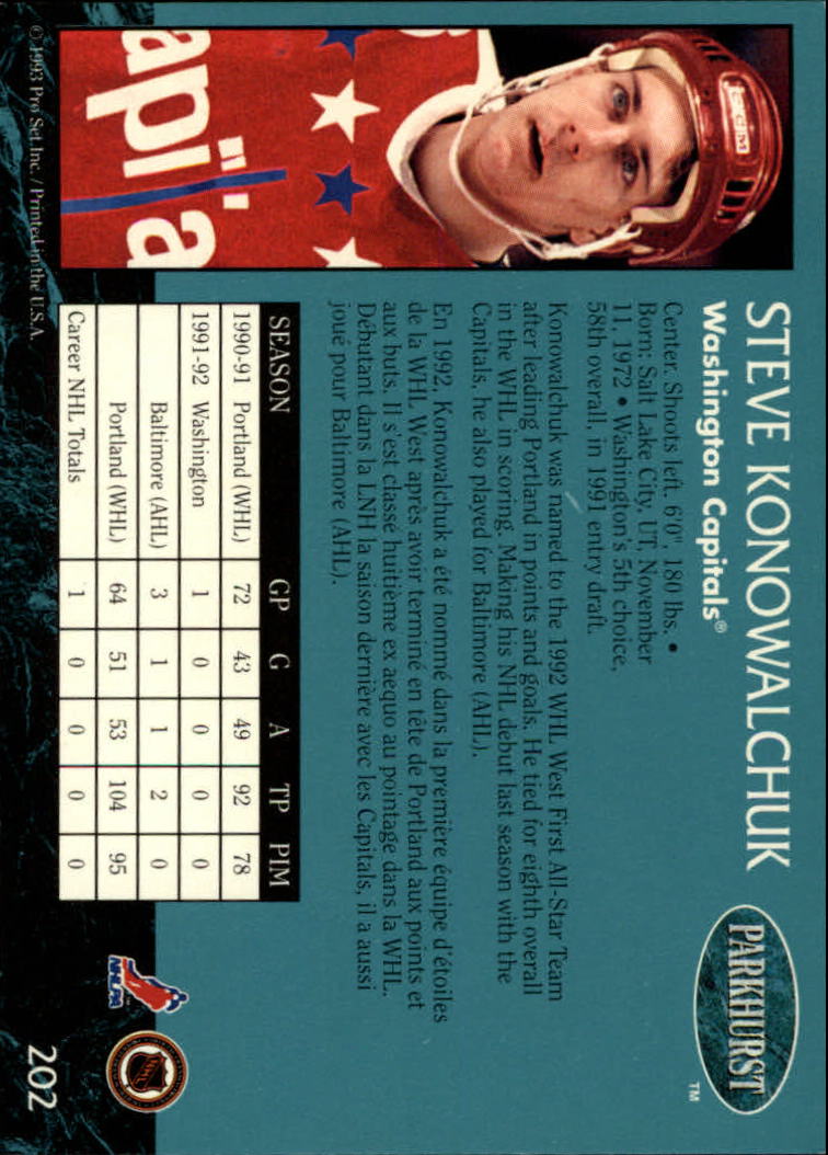 A3975- 1992-93 Parkhurst Hk Cards 1-250 +Rookies -You Pick- 15+ FREE US SHIP - Picture 376 of 454