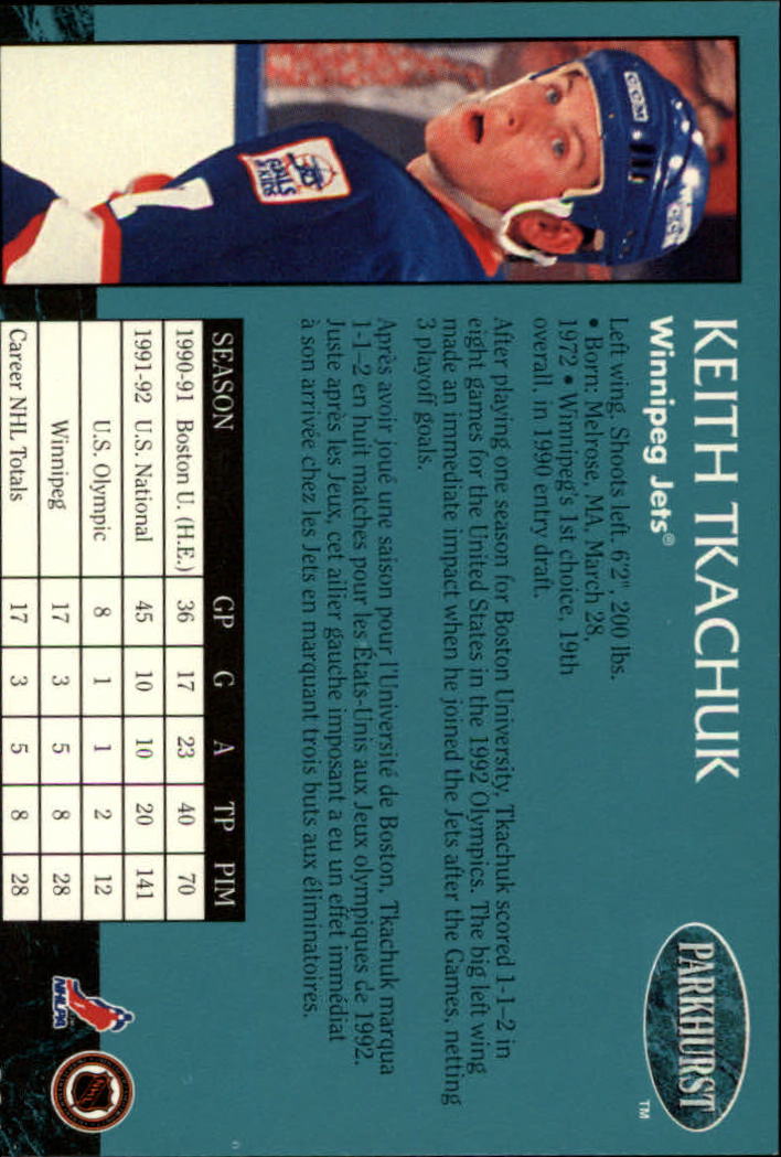 A3975- 1992-93 Parkhurst Hk Cards 1-250 +Rookies -You Pick- 15+ FREE US SHIP - Picture 384 of 454