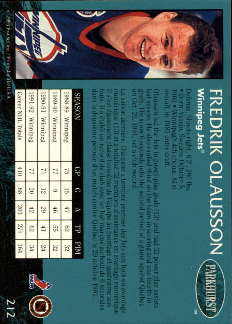 A3975- 1992-93 Parkhurst Hk Cards 1-250 +Rookies -You Pick- 15+ FREE US SHIP - Picture 396 of 454