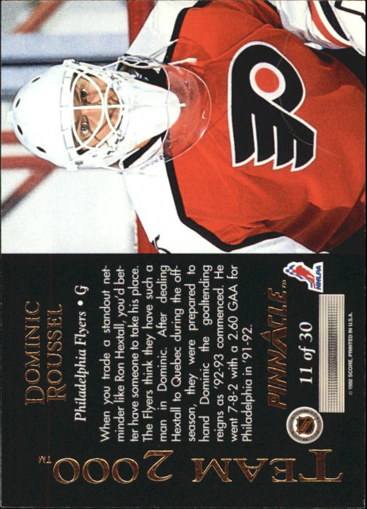 1992-93 Pinnacle Team 2000 #11 Dominic Roussel back image