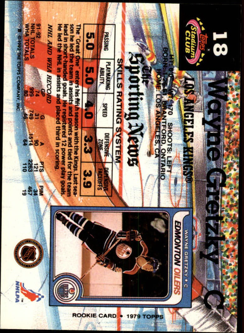 1992-93 Stadium Club #18 Wayne Gretzky back image