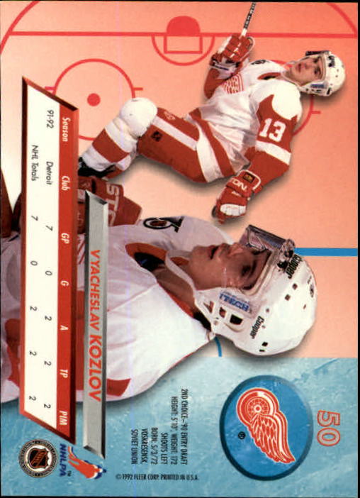 1992-93 Ultra #50 Slava Kozlov back image