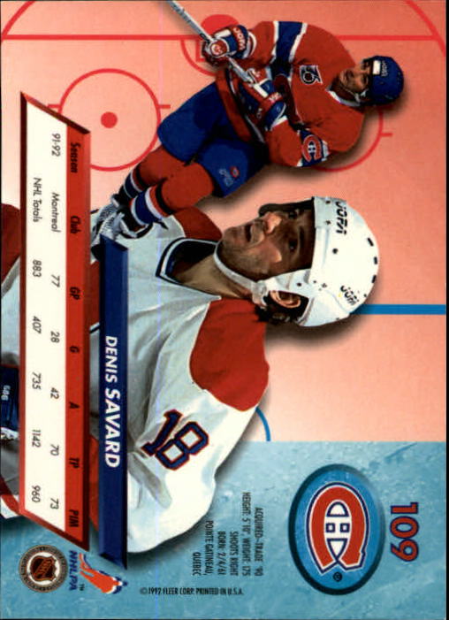 A5576 - Carte Ultra Hockey 1992-93 #s 1-250 + recrues - au choix - 15+ LIVRAISON GRATUITE AUX ÉTATS-UNIS - Photo 217/497