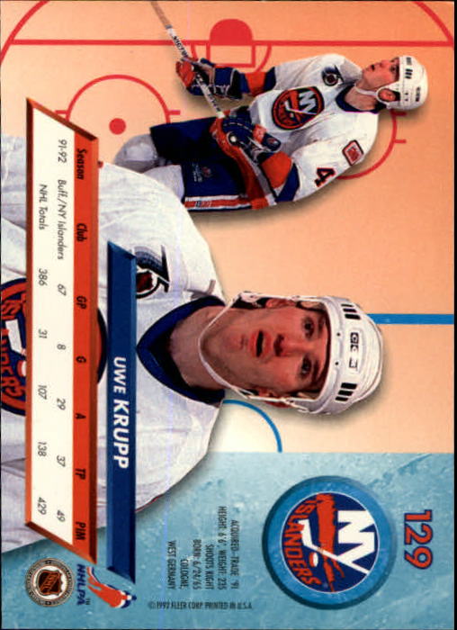 A5576 - Carte Ultra Hockey 1992-93 #s 1-250 + recrues - au choix - 15+ LIVRAISON GRATUITE AUX ÉTATS-UNIS - Photo 257/497