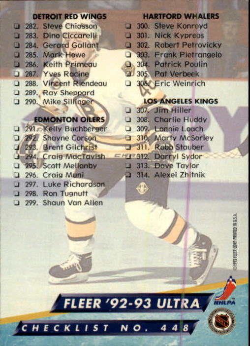 A5576- 1992-93 Ultra Hockey Cards 251-450 +Inserts -You Pick- 15+ FREE US SHIP - Bild 395 von 404