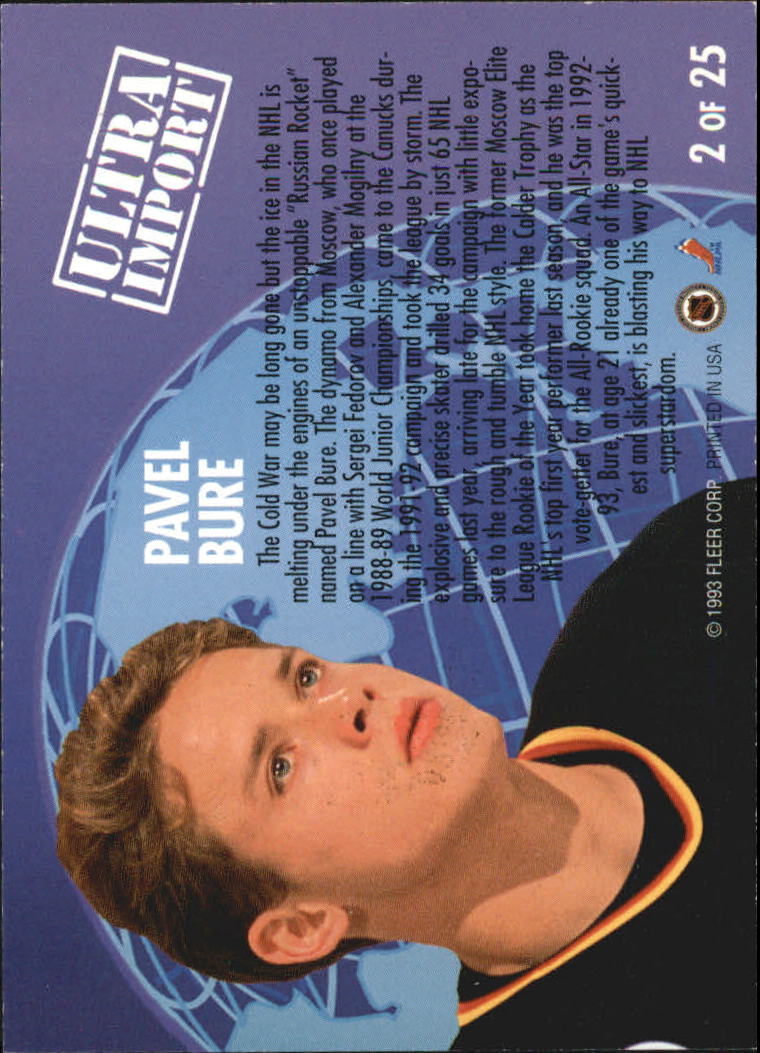 1992-93 Ultra Imports #2 Pavel Bure back image