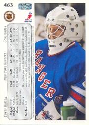 1992-93 Upper Deck #463 Corey Hirsch RC back image