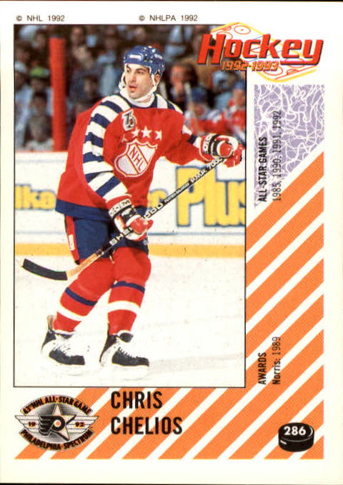 1992-93 Panini Stickers #286 Chris Chelios AS