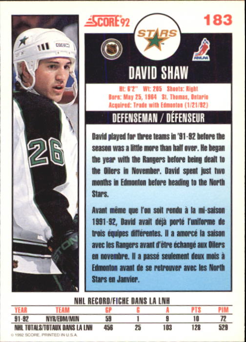 B3532- 1992-93 Score Canadian Hk #s 1-250 +Rookies -You Pick- 15+ FREE US SHIP - Picture 363 of 497