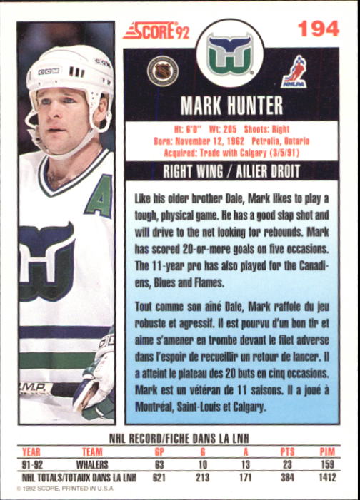 B3532- 1992-93 Score Canadian Hk #s 1-250 +Rookies -You Pick- 15+ FREE US SHIP - Picture 385 of 497