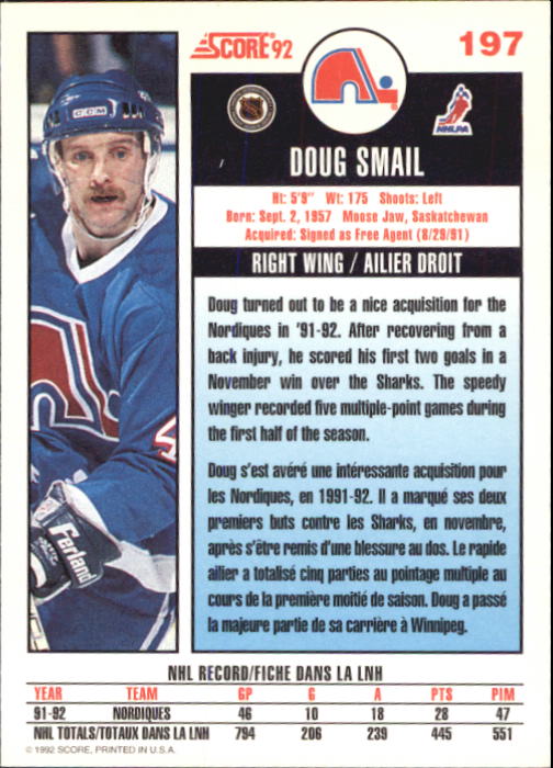 B3532- 1992-93 Score Canadian Hk #s 1-250 +Rookies -You Pick- 15+ FREE US SHIP - Picture 391 of 497